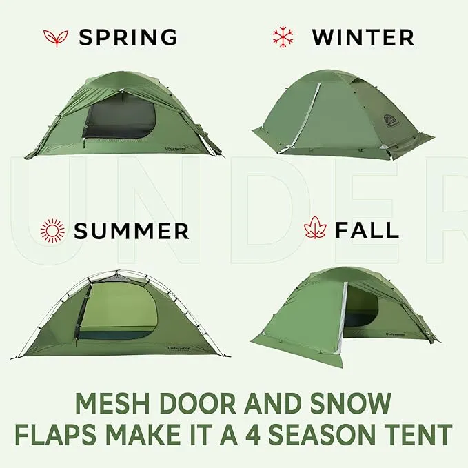 1/2 Person Backpacking Tent for 4-Season - Winter Waterproof Tent for One Person, Lightweight Camping Tent for Backpacking, Easy Set Up Cold Weather Tent by Underwood Aggregator