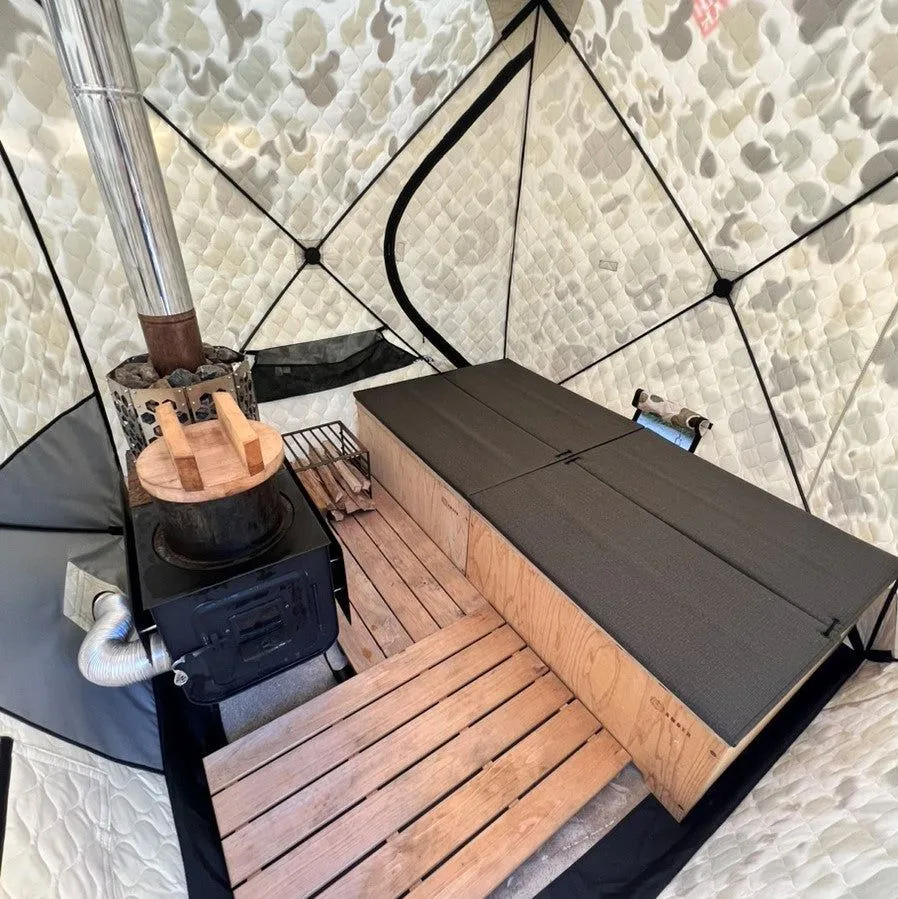 AMBER Tent Sauna supervised by madsaunist Hagama 2.0 full custom set for 4 people GOOUT collaboration model