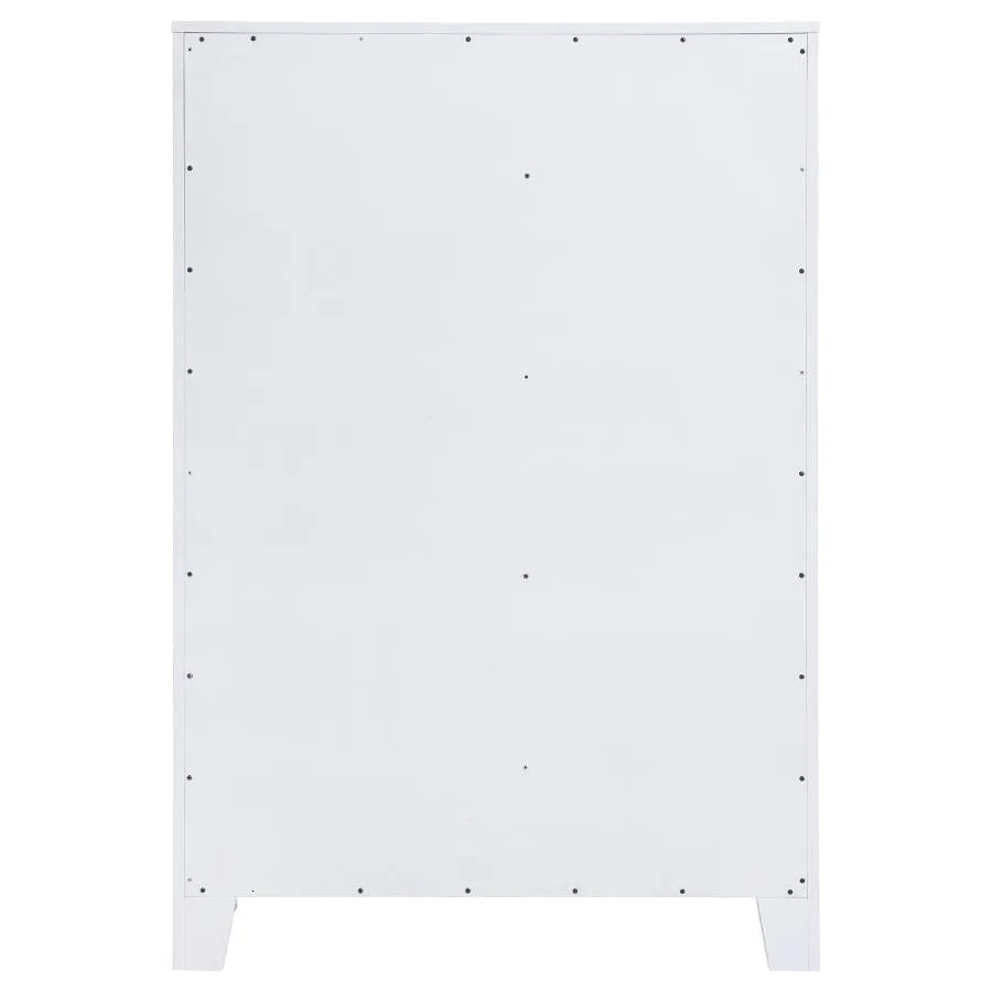 Anastasia 5-Drawer Bedroom Chest Pearl White