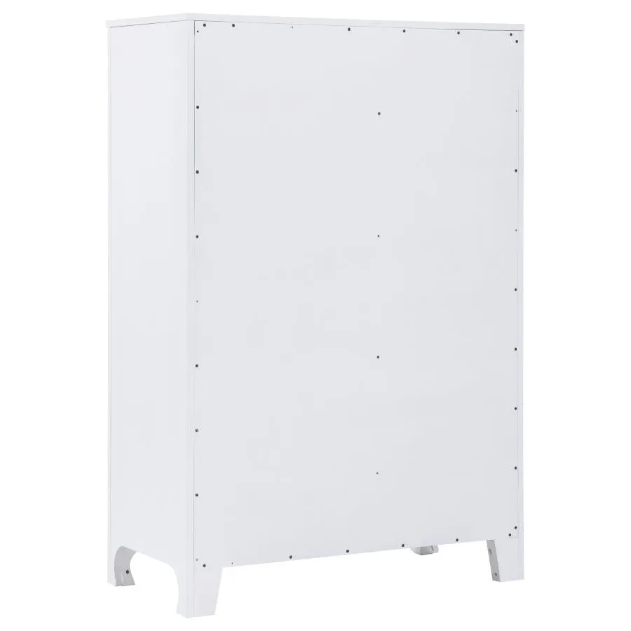 Anastasia 5-Drawer Bedroom Chest Pearl White