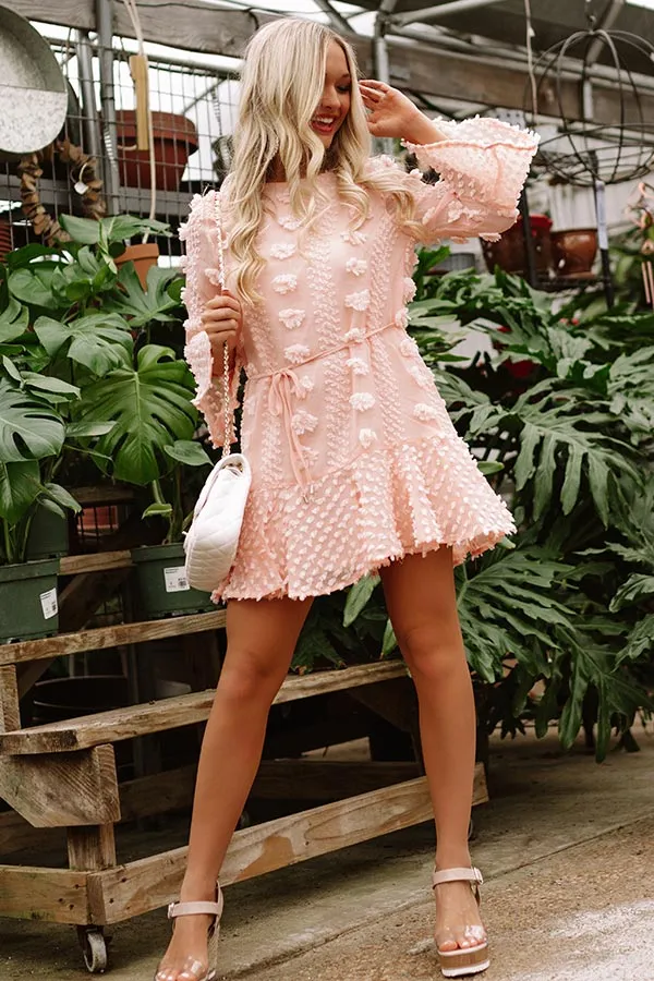 Bound For Broadway Shift Dress In Peach