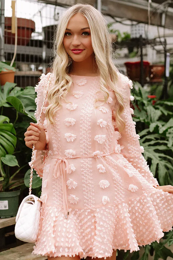 Bound For Broadway Shift Dress In Peach