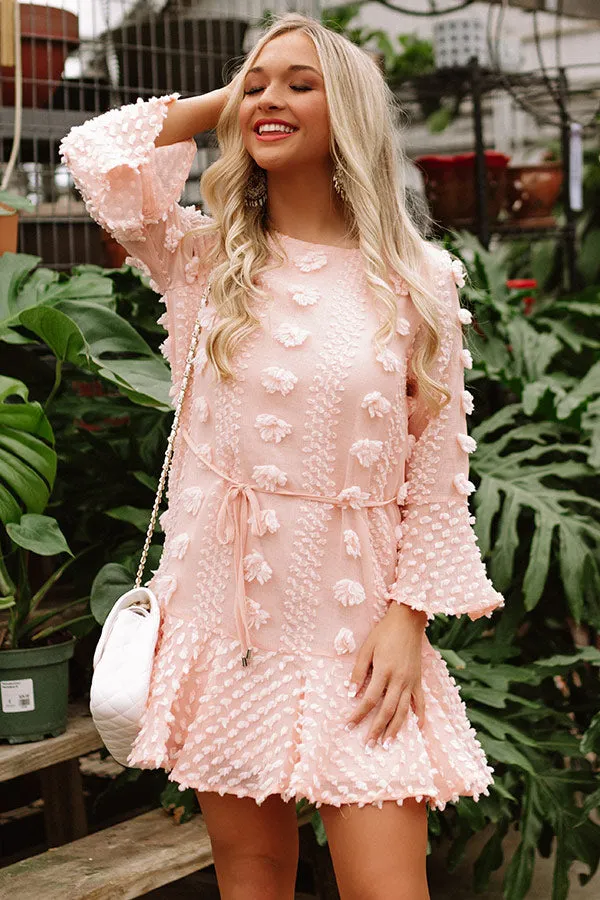Bound For Broadway Shift Dress In Peach