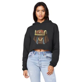 Brown Bag Unisex Cropped Raw Edge Boyfriend Hoodie