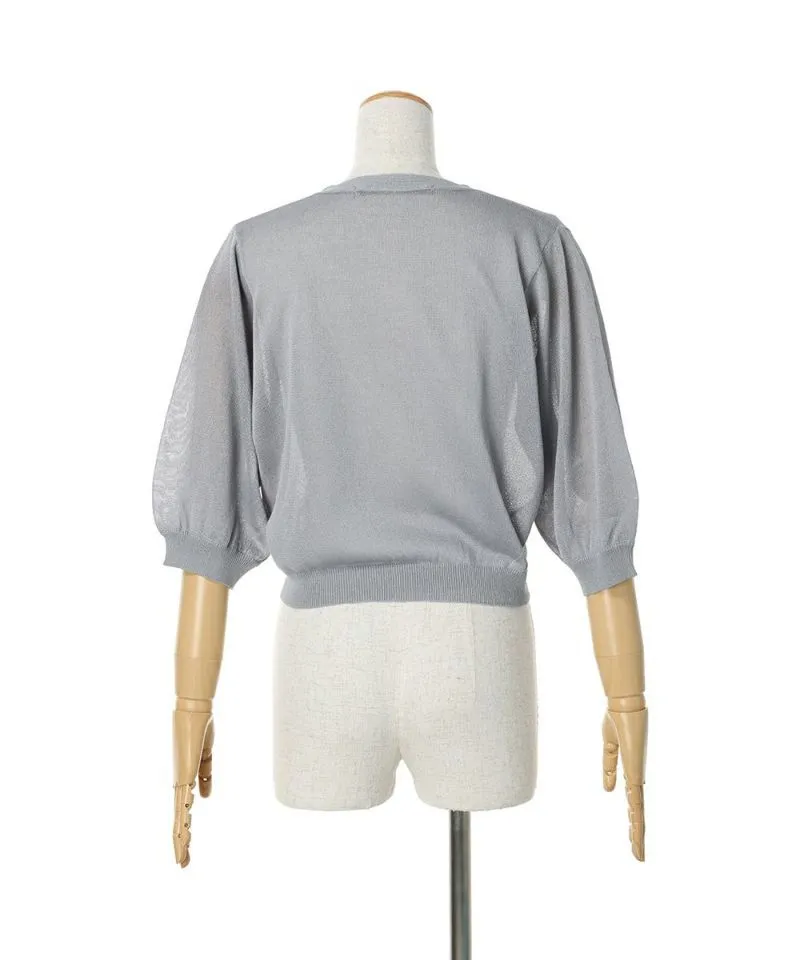Campanula Print Button Sheer Knit Cardigan / an another angelus [50BJ04h011].