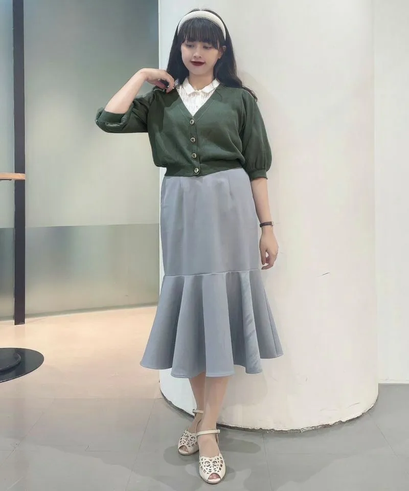 Campanula Print Button Sheer Knit Cardigan / an another angelus [50BJ04h011].