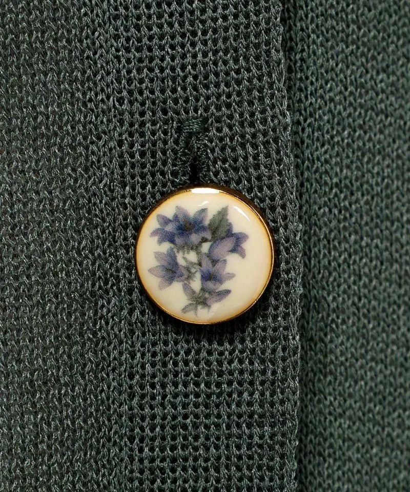 Campanula Print Button Sheer Knit Cardigan / an another angelus [50BJ04h011].