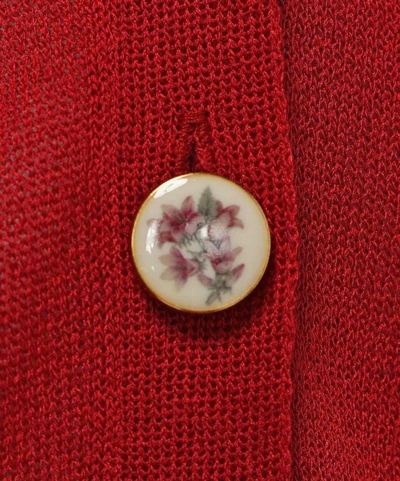 Campanula Print Button Sheer Knit Cardigan / an another angelus [50BJ04h011].