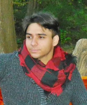 Candy Plaid Infinity Scarf in Red and Black