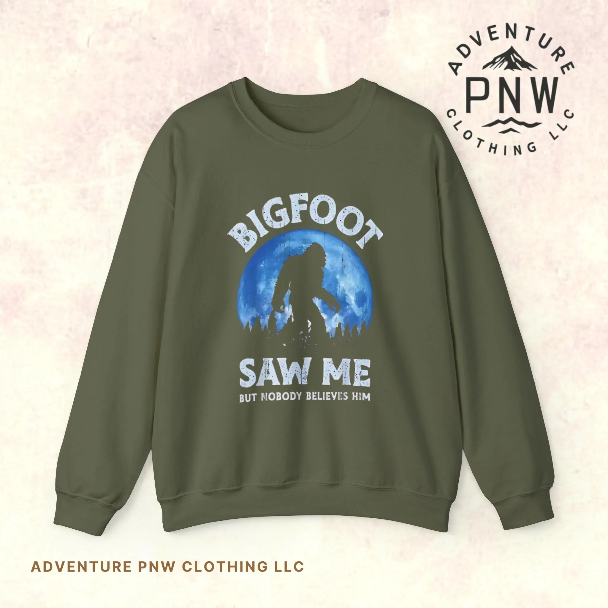 Funny Sasquatch Vintage Unisex Sweatshirt, Bigfoot Saw Me Shirt, Gift for Cryptid Lover, Yeti Graphic Pullover, Cryptozoology Crewneck