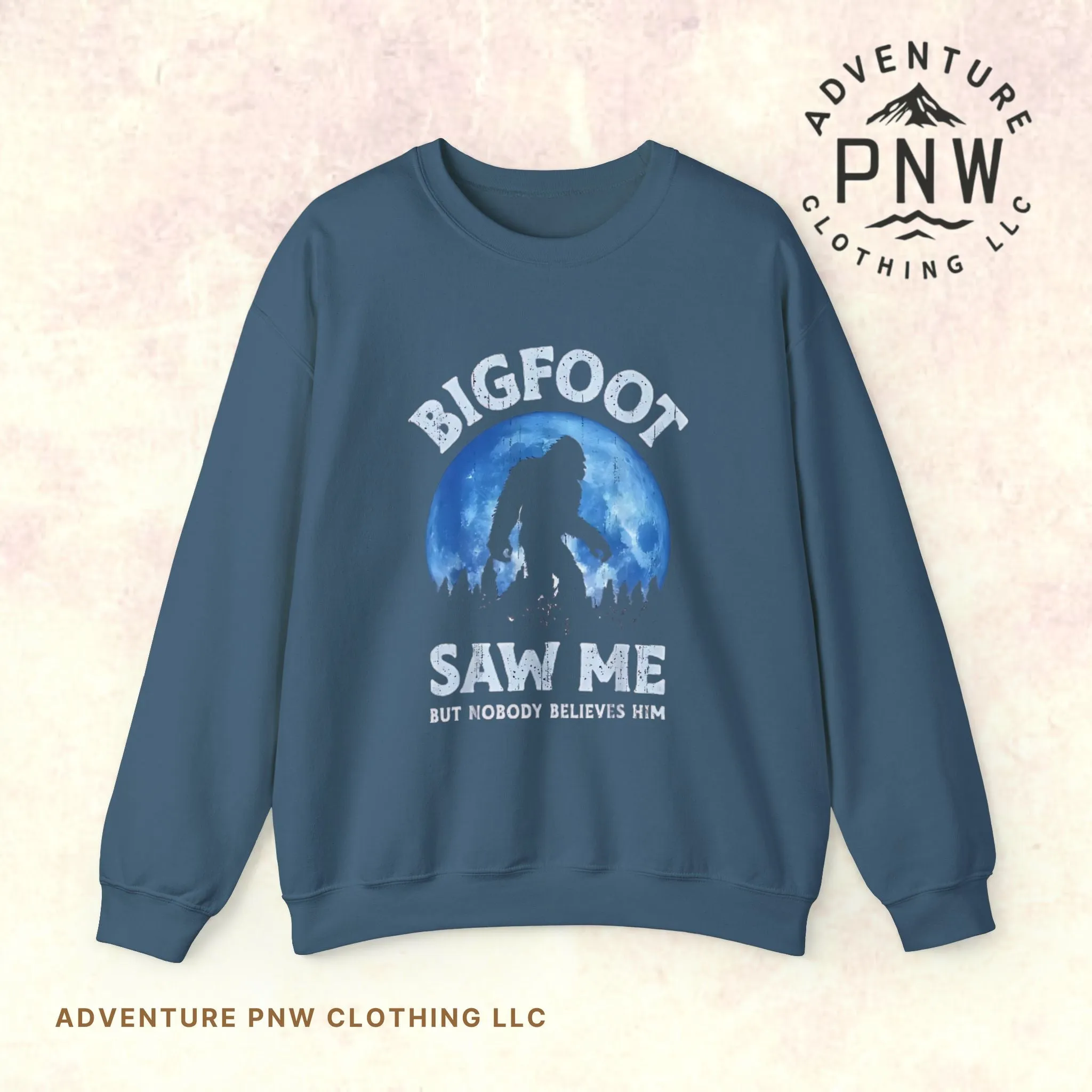 Funny Sasquatch Vintage Unisex Sweatshirt, Bigfoot Saw Me Shirt, Gift for Cryptid Lover, Yeti Graphic Pullover, Cryptozoology Crewneck