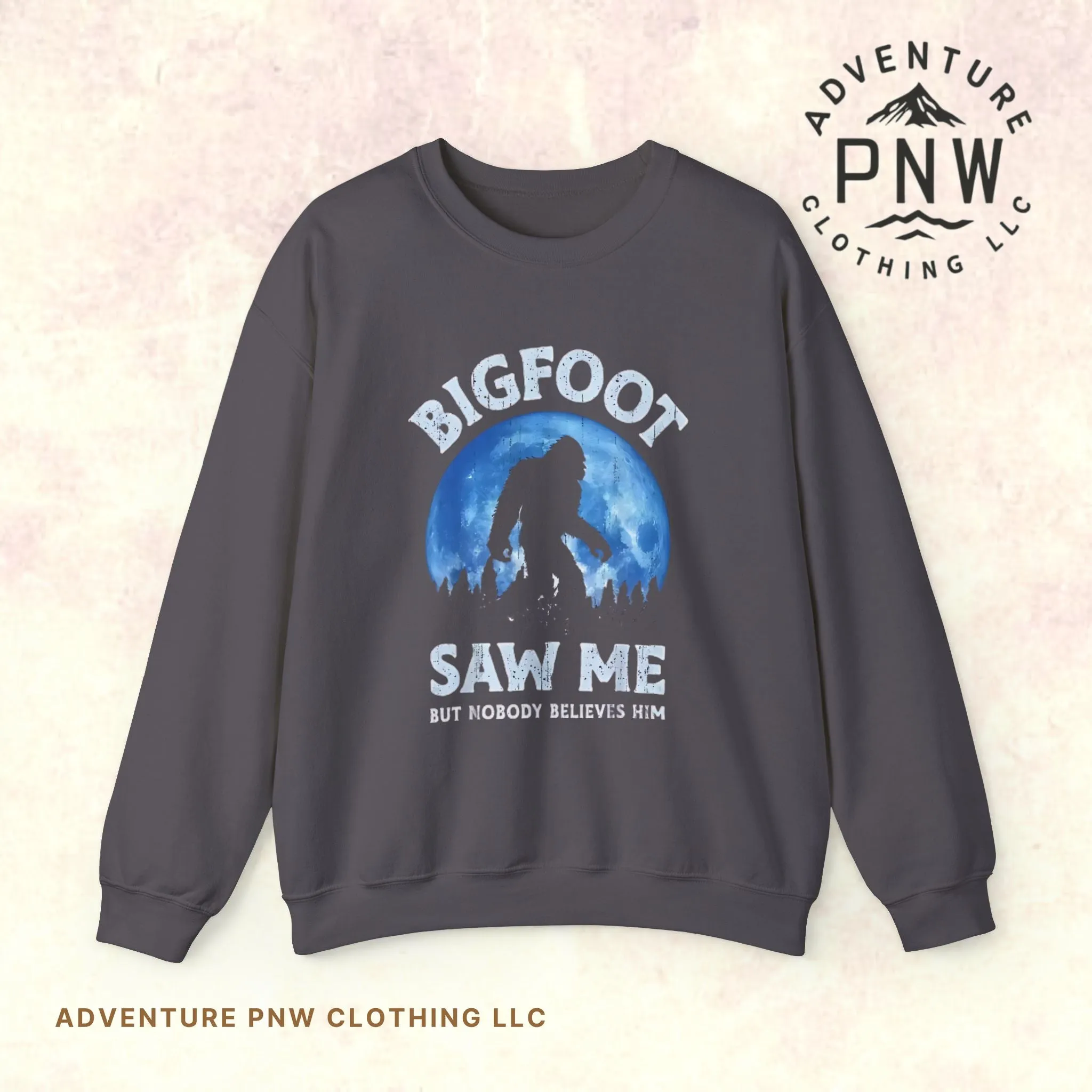 Funny Sasquatch Vintage Unisex Sweatshirt, Bigfoot Saw Me Shirt, Gift for Cryptid Lover, Yeti Graphic Pullover, Cryptozoology Crewneck