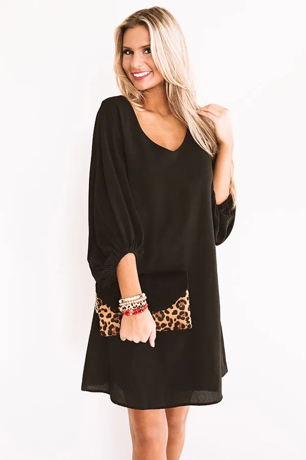 Primped To Party Shift Dress In Black