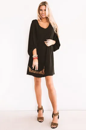 Primped To Party Shift Dress In Black