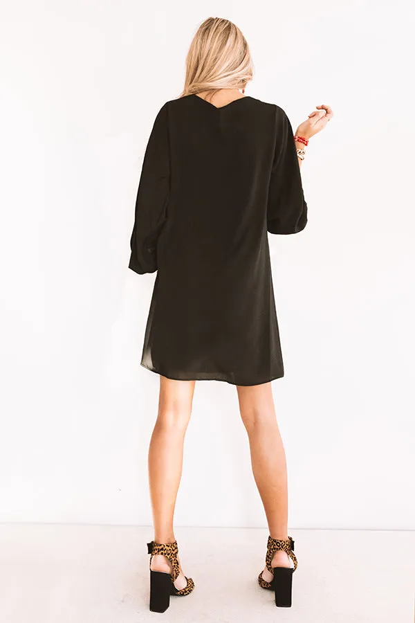 Primped To Party Shift Dress In Black