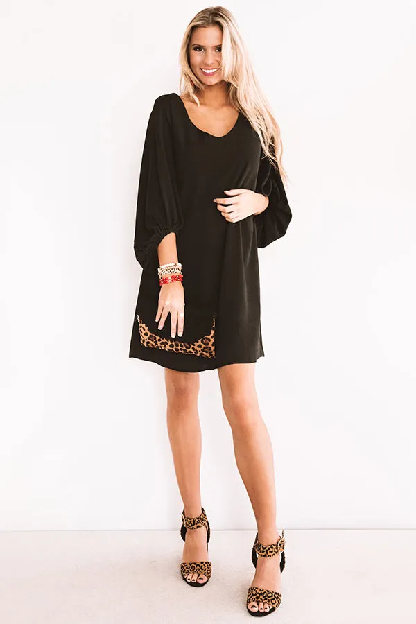 Primped To Party Shift Dress In Black
