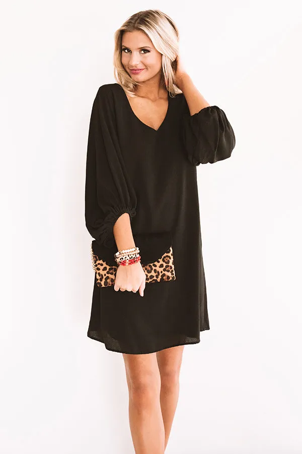 Primped To Party Shift Dress In Black
