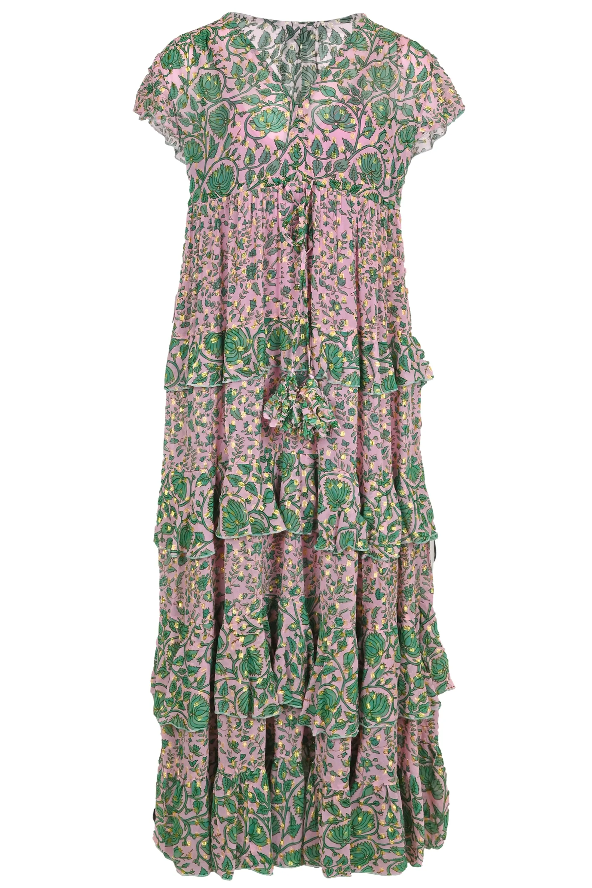 V Neck Maxi Dress with Ruffle Details
