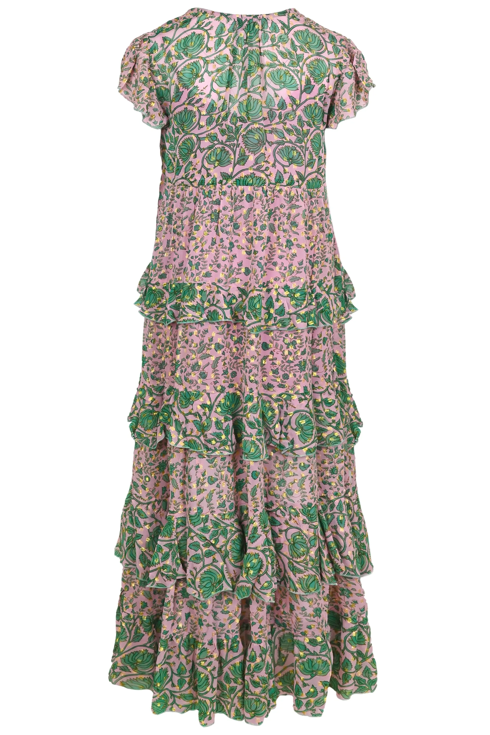 V Neck Maxi Dress with Ruffle Details