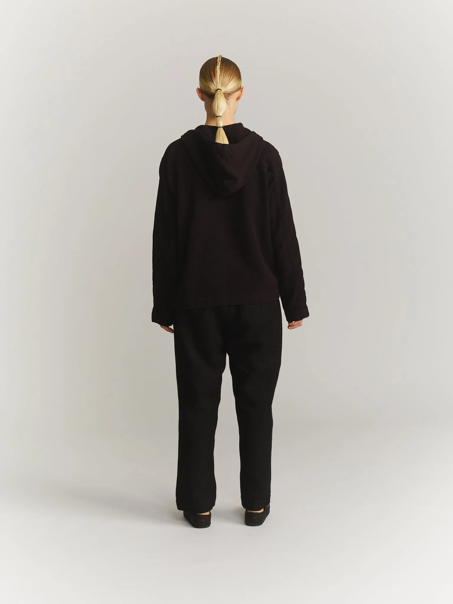 WORKER HOODIE - WOOL COT - BROWN