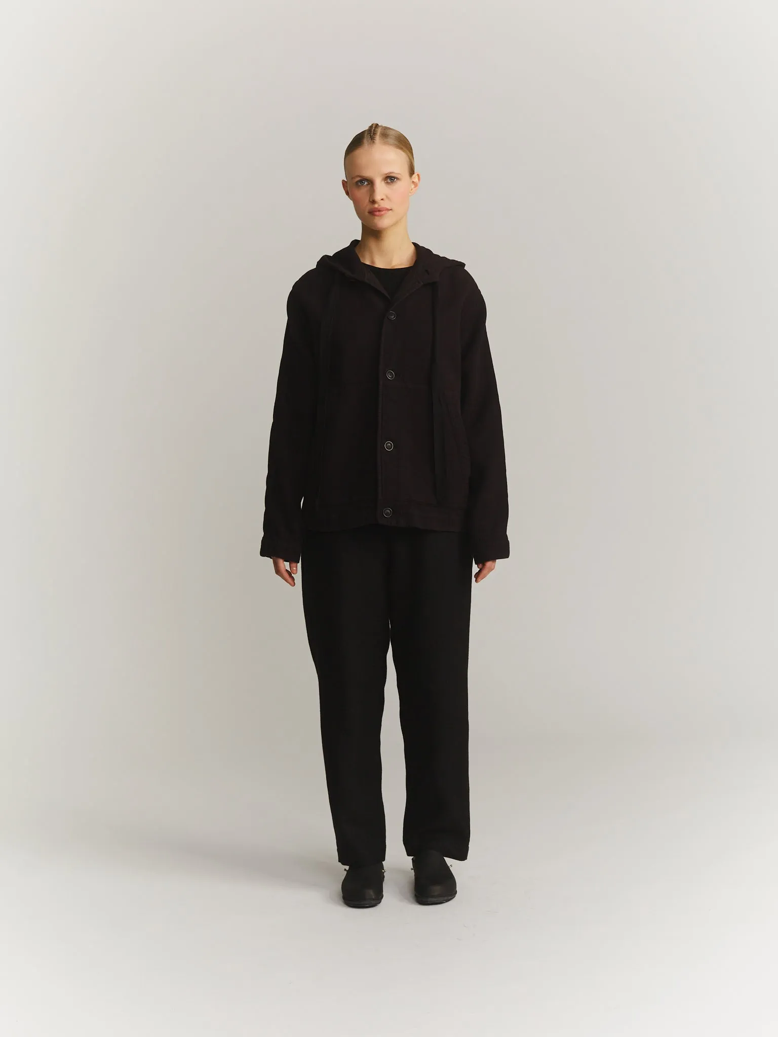 WORKER HOODIE - WOOL COT - BROWN