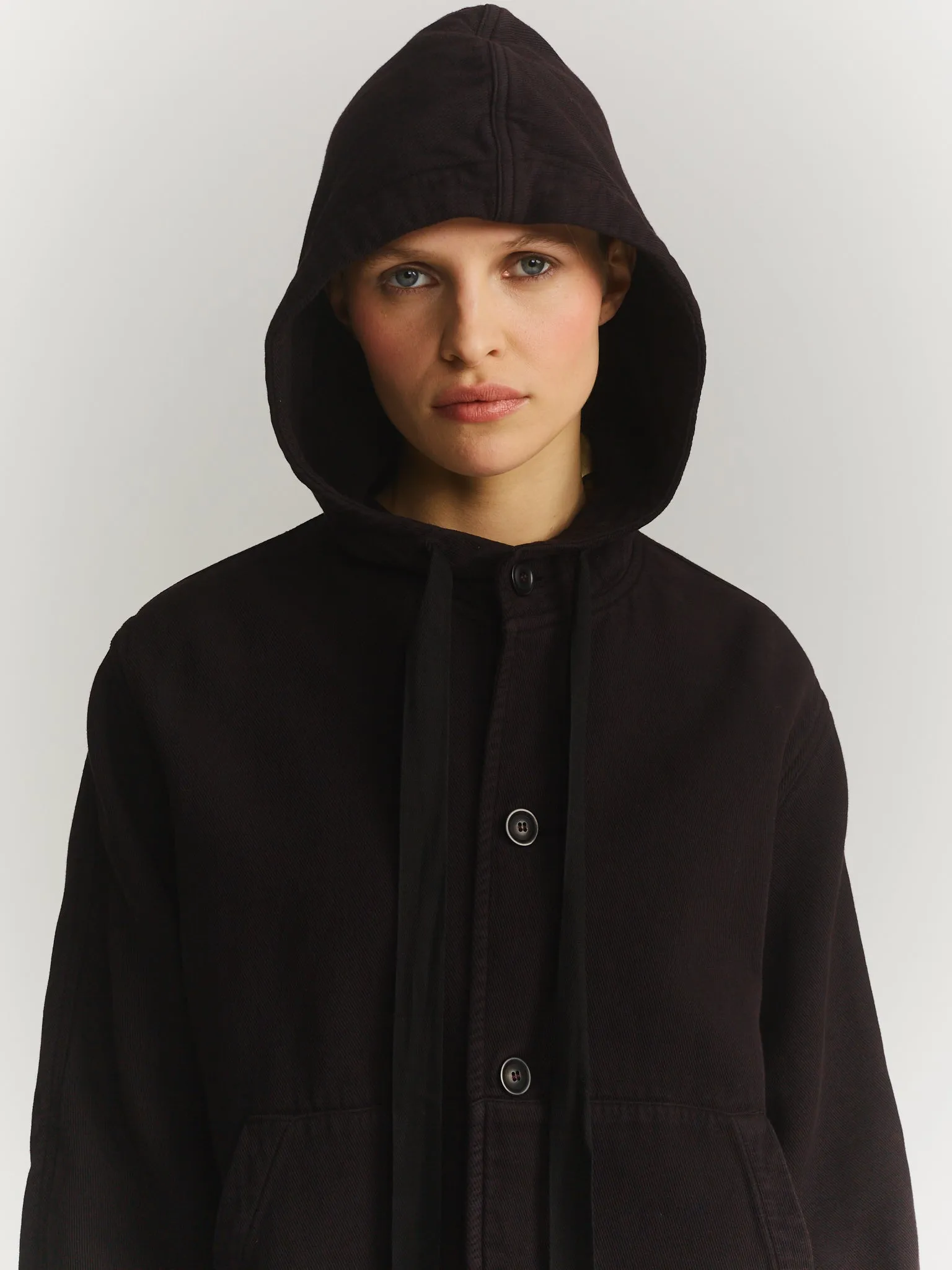 WORKER HOODIE - WOOL COT - BROWN