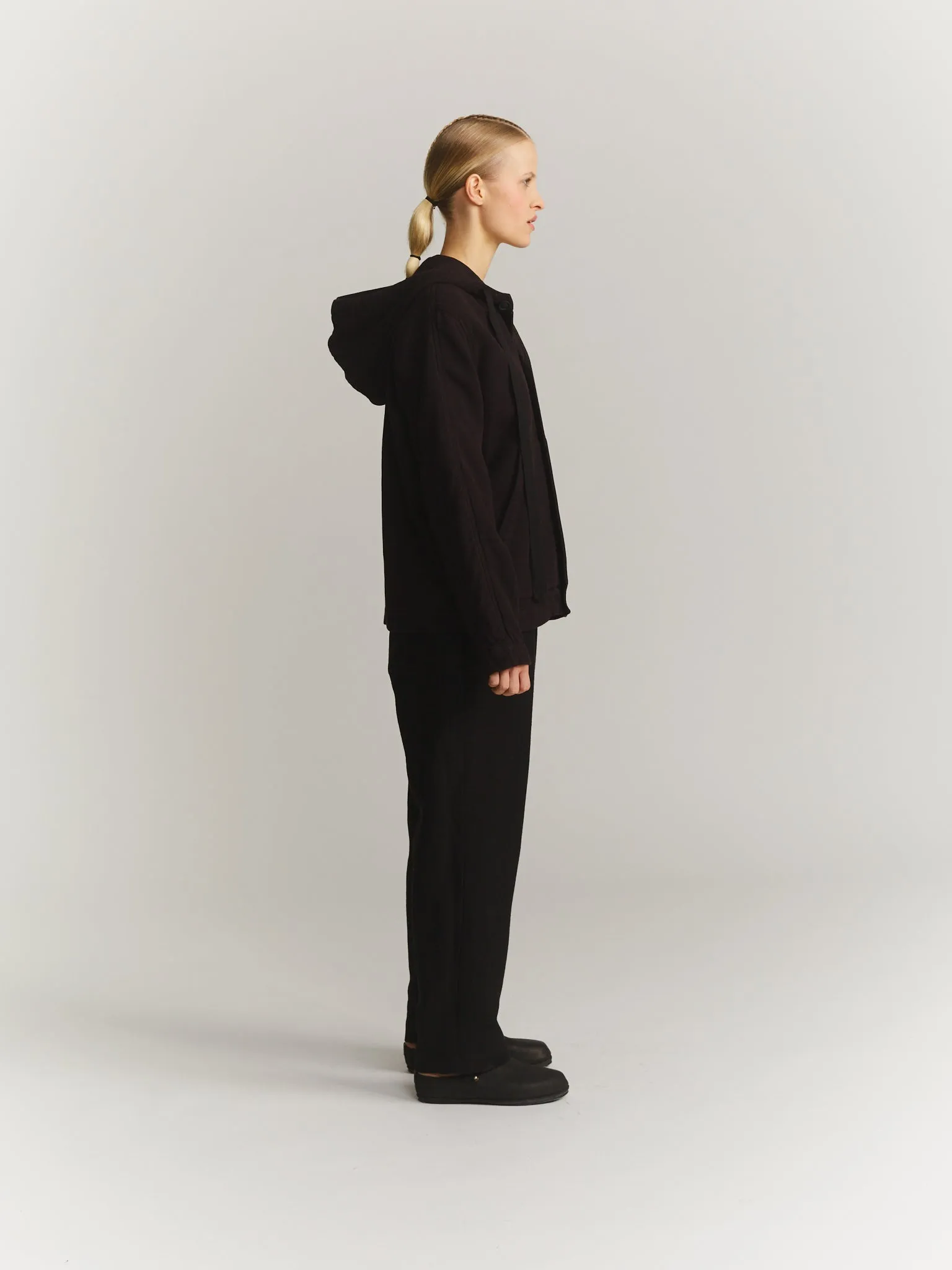 WORKER HOODIE - WOOL COT - BROWN